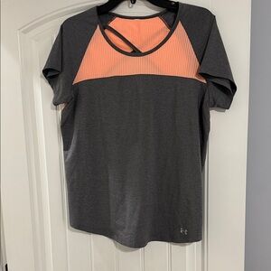 Under Armour Women's Charcoal and Coral Tee